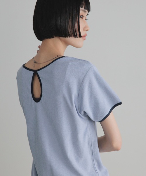 LOWRYS FARM(ローリーズファーム)の「パイルリンガープルオーバーSS 1053680(Tシャツ/カットソー・レディース・ブラック/オフホワイト/ブルー・FREE)」の1枚目の写真