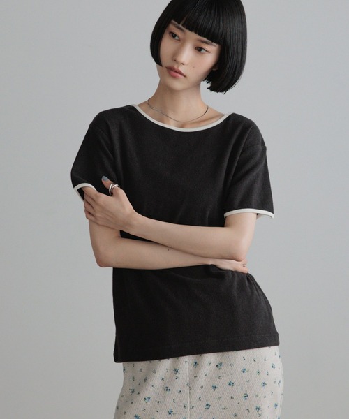 LOWRYS FARM(ローリーズファーム)の「パイルリンガープルオーバーSS 1053680(Tシャツ/カットソー・レディース・ブラック/オフホワイト/ブルー・FREE)」の3枚目の写真