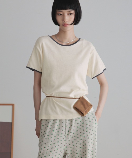 LOWRYS FARM(ローリーズファーム)の「パイルリンガープルオーバーSS 1053680(Tシャツ/カットソー・レディース・ブラック/オフホワイト/ブルー・FREE)」の6枚目の写真