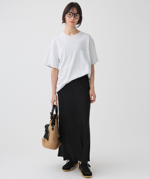 jj mercer(ジェイジェイマーサー)の「【J.J. Mercer】ロールアップロゴT(Tシャツ/カットソー・レディース・チャコール/ライトグレー・フリー)」の5枚目の写真