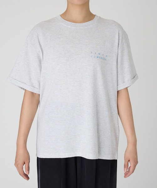 jj mercer(ジェイジェイマーサー)の「【J.J. Mercer】ロールアップロゴT(Tシャツ/カットソー・レディース・チャコール/ライトグレー・フリー)」の17枚目の写真