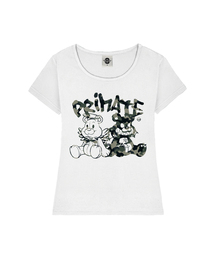 CAMO DEMIE レディース Uネックスリムフィット半袖Tシャツ 5 COLORS