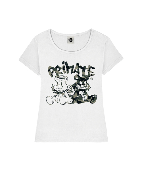 PRIMATE(プライメイト)の「CAMO DEMIE レディース Uネックスリムフィット半袖Tシャツ 5 COLORS(Tシャツ/カットソー・レディース・ミックスグレー/ホワイト/ブラック/ミント/ピンク・SMALL/MEDIUM)」の1枚目の写真