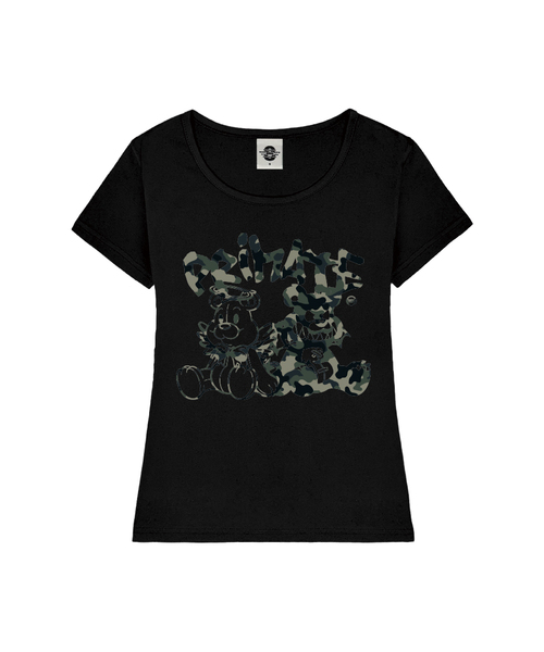 PRIMATE(プライメイト)の「CAMO DEMIE レディース Uネックスリムフィット半袖Tシャツ 5 COLORS(Tシャツ/カットソー・レディース・ミックスグレー/ホワイト/ブラック/ミント/ピンク・SMALL/MEDIUM)」の2枚目の写真