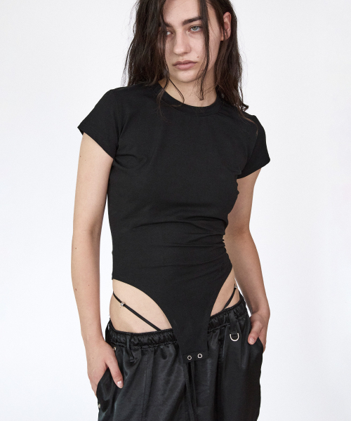 WHOLE PAPER(ホールペーパー)の「ボディスーツトップ(ブラック)(Tシャツ/カットソー・レディース・ブラック・FREE)」の5枚目の写真