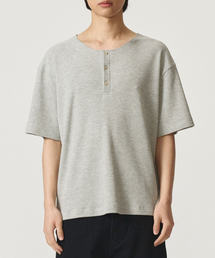 KANEITEI（カネイテイ）の「WAFFLE HENLEY NECK SHORT SLEEVES (MELANGE GRAY)（Tシャツ/カットソー）」