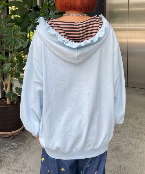 HELLO.SANFRANCISCO(ハローサンフランシスコ)の「【HELLO.SANFRANCISCO/ハローサンフランシスコ】ボーダーワッペンフリルジップネップフーディ(パーカー・レディース・アイボリー/ブルー/ピンク・ONE SIZE)」の20枚目の写真