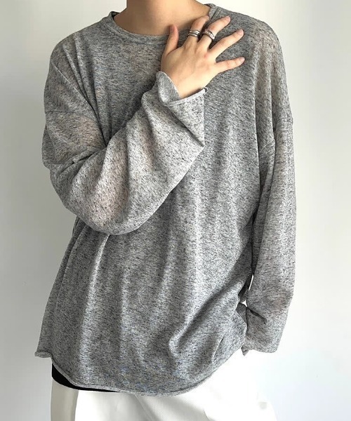 link lot（リンクロット）の「【26年秋冬新作アイテム】スラブ無地ロンT（Tシャツ/カットソー・メンズ・グレー/ブラック・M/L）」の9枚目の写真