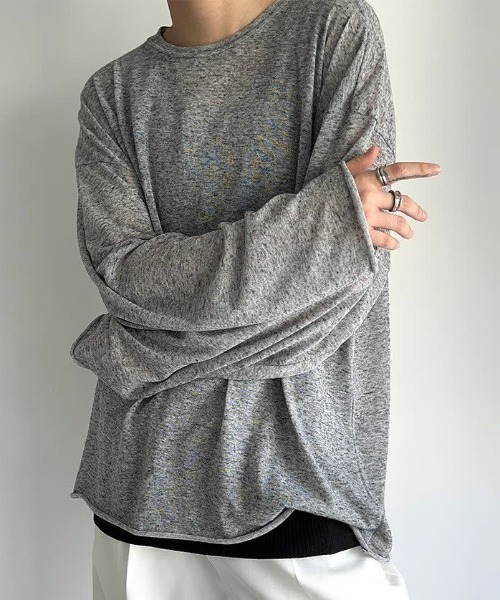 link lot（リンクロット）の「【26年秋冬新作アイテム】スラブ無地ロンT（Tシャツ/カットソー・メンズ・グレー/ブラック・M/L）」の8枚目の写真