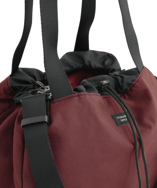 STANDARD SUPPLY(スタンダードサプライ)の「スタンダードサプライ / SIMPLICITY シンプリシティ / 26FW限定カラー2WAY DRAW STRING TOTE 2ウェイドローストリングトート(トートバッグ・レディース・ボルドー・FREE)」の10枚目の写真