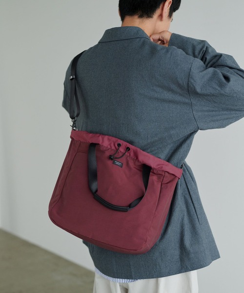 STANDARD SUPPLY(スタンダードサプライ)の「スタンダードサプライ / SIMPLICITY シンプリシティ / 26FW限定カラー2WAY DRAW STRING TOTE 2ウェイドローストリングトート(トートバッグ・レディース・ボルドー・FREE)」の4枚目の写真