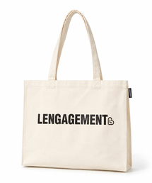 LENGAGEMENT（ランガージュマン）の「ストーリー ロゴ キャンバス ショッパーバッグ [アイボリー]（エコバッグ/サブバッグ）」