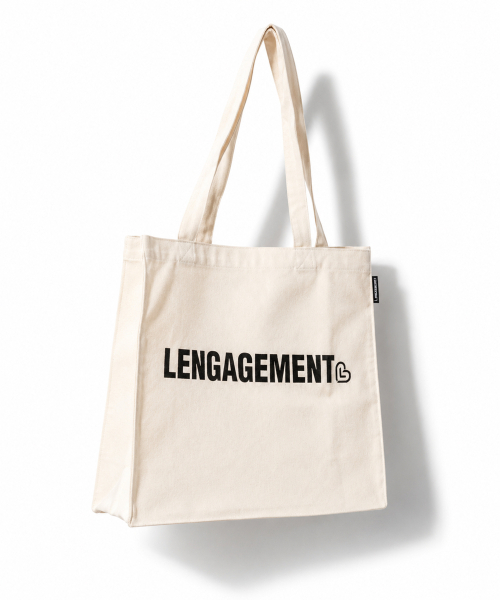 LENGAGEMENT（ランガージュマン）の「ストーリー ロゴ キャンバス ショッパーバッグ [アイボリー]（エコバッグ/サブバッグ・レディース・その他・FREE）」の2枚目の写真