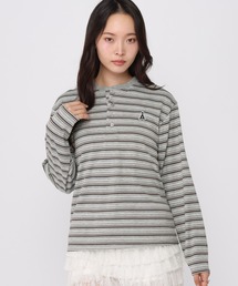 ALAND | 【UNISEX】ALAND/ボーダーヘンリーロングスリーブ(Tシャツ/カットソー)