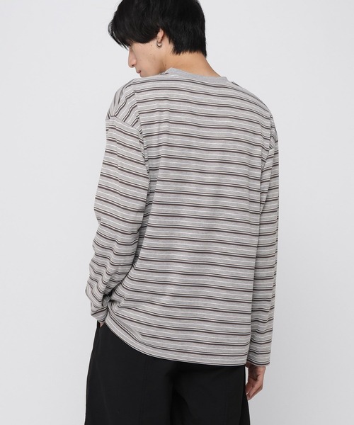 ALAND(エーランド)の「【UNISEX】ALAND/ボーダーヘンリーロングスリーブ(Tシャツ/カットソー・レディース・ブラウン/グレー・SMALL/LARGE)」の17枚目の写真