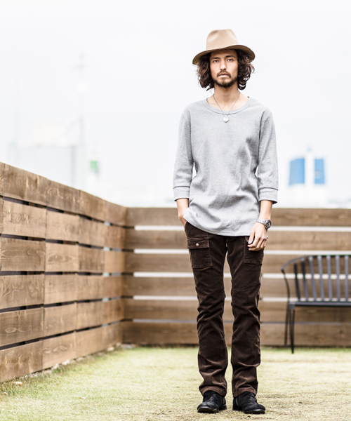 Magine（マージン）の「mlt1600 - Magine×CAMBIO Waffle Long Length 3/4 Sleeve Tee（Tシャツ/カットソー・メンズ・ホワイト/グレー/オートミール/ブラック・48(L)/44(S)/46(M)）」の7枚目の写真