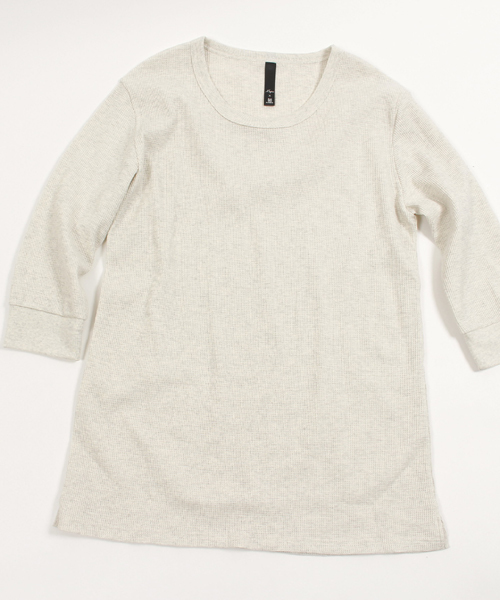 Magine（マージン）の「mlt1600 - Magine×CAMBIO Waffle Long Length 3/4 Sleeve Tee（Tシャツ/カットソー・メンズ・ホワイト/グレー/オートミール/ブラック・48(L)/44(S)/46(M)）」の10枚目の写真
