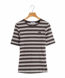 GANNI | GANNI / ガニー：【レディース】Soft Cotton Rib Short Sleeve T-Shirt Stripe：A1050193[ANN](Tシャツ/カットソー)