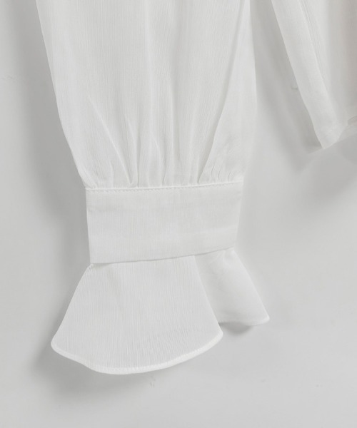 ONEP STAR（ワンピスター）の「ラッフルフリル長袖シャツブラウス（シャツ/ブラウス・レディース・ホワイト・MEDIUM/X-LARGE/LARGE）」の12枚目の写真