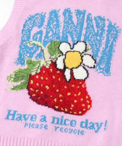 GANNI(ガニー)の「GANNI GRAPHIC WOOL VEST(ベスト・レディース・ピンク・SMALL)」の4枚目の写真