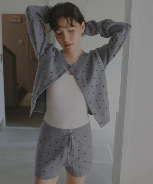 Mili affinity（ミリアフィニティー）の「ドットジャガードショートパンツ（その他パンツ・レディース・ネイビー/ベージュ/グレー/ブラック・FREE）」の13枚目の写真