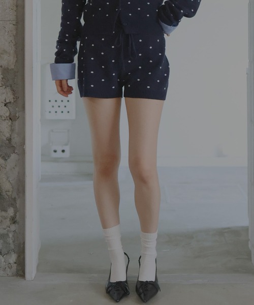 Mili affinity（ミリアフィニティー）の「ドットジャガードショートパンツ（その他パンツ・レディース・ネイビー/ベージュ/グレー/ブラック・FREE）」の15枚目の写真