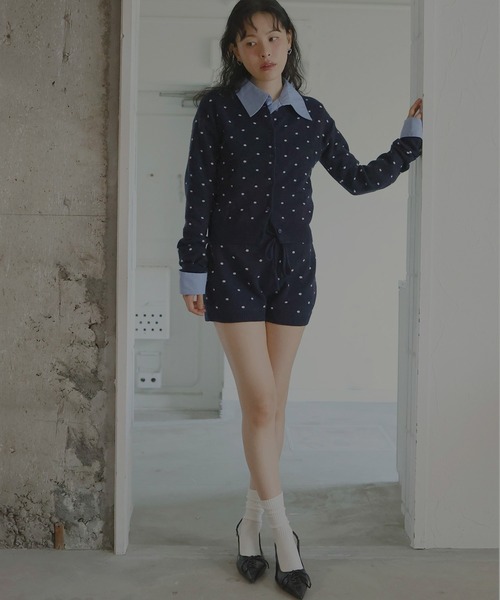 Mili affinity（ミリアフィニティー）の「ドットジャガードショートパンツ（その他パンツ・レディース・ネイビー/ベージュ/グレー/ブラック・FREE）」の19枚目の写真