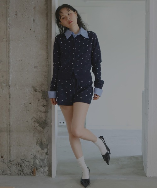 Mili affinity（ミリアフィニティー）の「ドットジャガードショートパンツ（その他パンツ・レディース・ネイビー/ベージュ/グレー/ブラック・FREE）」の20枚目の写真