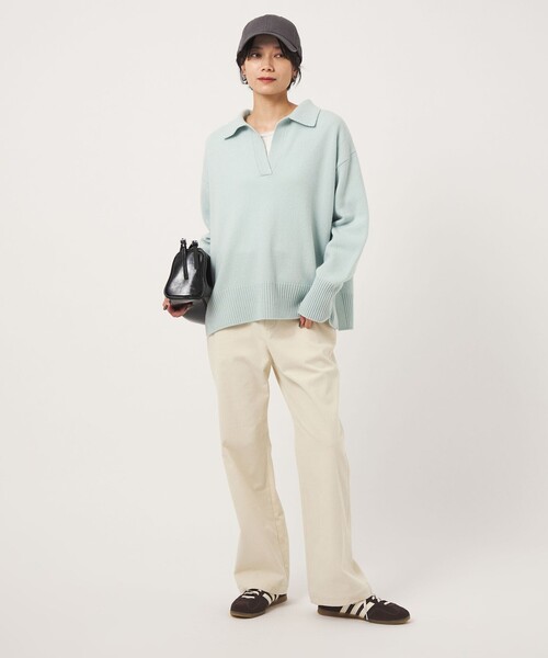 green label relaxing（グリーンレーベルリラクシング）の「［size SHORTあり］オルマイ コール パンツ マシンウォッシャブル ストレッチ（その他パンツ・レディース・ライトグレー/ブラック/オフホワイト/ダークグレー/オリーブ・SHORT/36/38/40）」の11枚目の写真