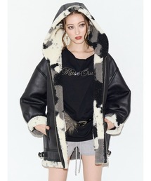 オーバーサイズフードボアブルゾン