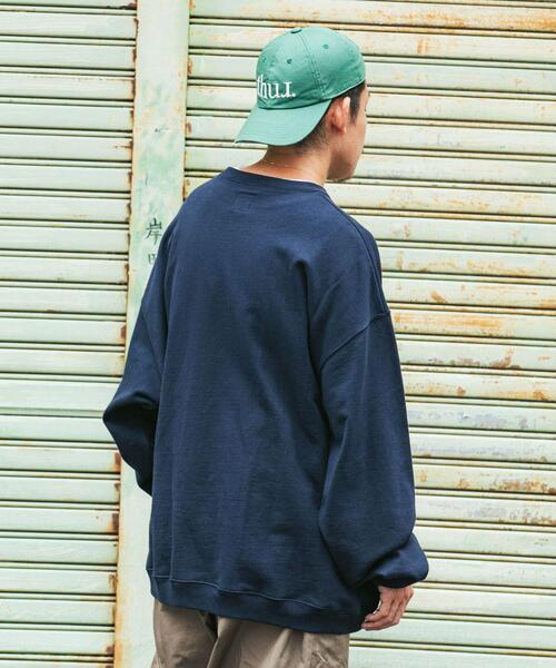 Wide Dad（ワイドダッド）の「Wide Dad　GRAPHIC SWEAT WITH HATCH（スウェット・メンズ・ネイビー/レッド・1/2）」の4枚目の写真