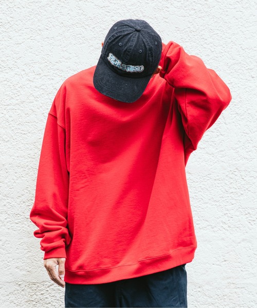 Wide Dad（ワイドダッド）の「Wide Dad　GRAPHIC SWEAT WITH HATCH（スウェット・メンズ・ネイビー/レッド・1/2）」の13枚目の写真