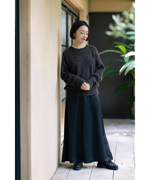 YLEVE（イレーヴ）の「YLEVE / ACETATE SATIN SK（スカート・レディース・ワイン系/ブラック・1/0/2）」の14枚目の写真