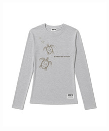 セミクロップド turtlesBR 長袖Tシャツ [グレーメランジ]