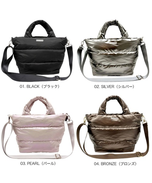 ROOTOTE(ルートート)の「ルートート / フェザールー デリ ダウンフェザー キルティング2WAYトートバッグ FE.デリ.モデレートーB(ショルダーバッグ・レディース・ブラック/シルバー/ブロンズ/ホワイト系その他・FREE)」の8枚目の写真