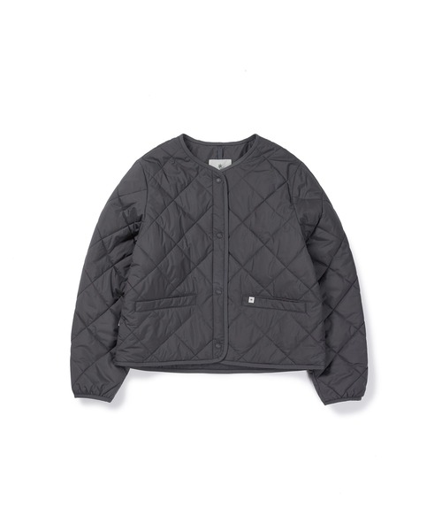 Snow Peak（スノーピーク）の「Snow Peak / AIR NOVA PTX W's SYNCLOUD QLT JKT エアノヴァ パーテックス キルトジャケット 海外限定（ノーカラージャケット・レディース・グレー/ブラック・M）」の2枚目の写真
