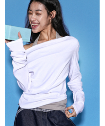 OWNSER（オウンサー）の「サンシャインドレープオフショルダーTシャツ (3色展開)（Tシャツ/カットソー）」