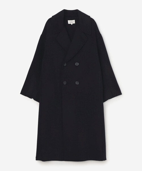 LE GLAZIK(ルグラジック)の「LE GLAZIK | ラムウールリバー ダブルブレストコート WOMEN(チェスターコート・レディース・グレー系その他/グレー/ダークネイビー・36)」の5枚目の写真