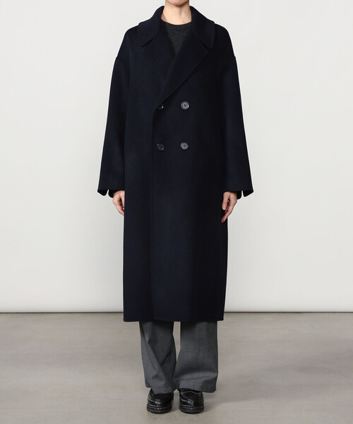 LE GLAZIK(ルグラジック)の「LE GLAZIK | ラムウールリバー ダブルブレストコート WOMEN(チェスターコート・レディース・グレー系その他/グレー/ダークネイビー・36)」の13枚目の写真