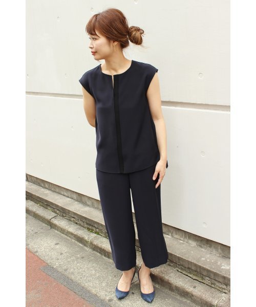 FIGARO Paris（フィガロパリ）の「《追加》Wクロスゴム8分丈ワイドパンツ◆（その他パンツ・レディース・ネイビー/ベージュ・36/38）」の13枚目の写真