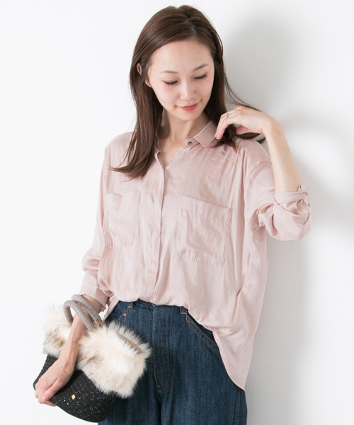 URBAN RESEARCH（アーバンリサーチ）の「UR クチュールヴィンテージシャツ（シャツ/ブラウス・レディース・ピンク/オフホワイト/モカ・FREE）」の3枚目の写真