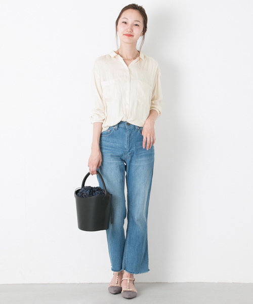 URBAN RESEARCH（アーバンリサーチ）の「UR クチュールヴィンテージシャツ（シャツ/ブラウス・レディース・ピンク/オフホワイト/モカ・FREE）」の4枚目の写真