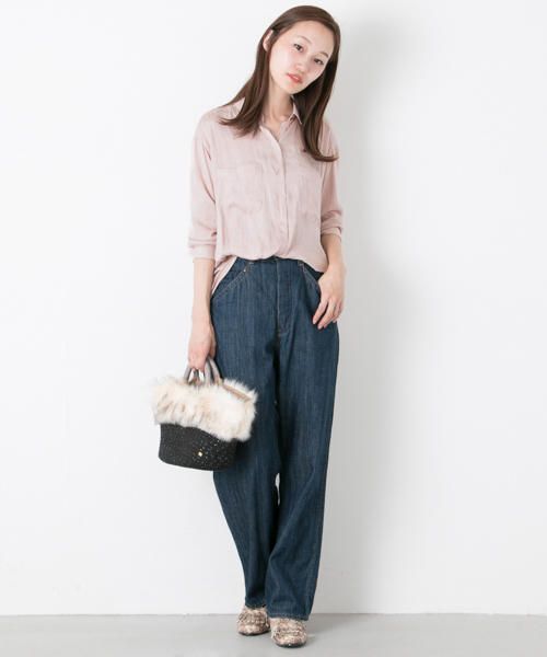 URBAN RESEARCH（アーバンリサーチ）の「UR クチュールヴィンテージシャツ（シャツ/ブラウス・レディース・ピンク/オフホワイト/モカ・FREE）」の6枚目の写真