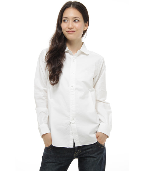 BEAMS BOY（ビームスボーイ）の「O.OXﾗｳﾝﾄﾞｶﾗｰｼｬﾂL（シャツ/ブラウス・レディース・ホワイト/ネイビー・ONE SIZE）」の2枚目の写真