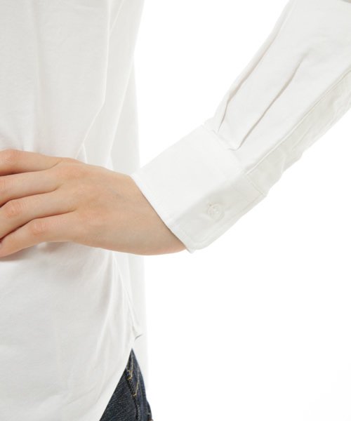 BEAMS BOY（ビームスボーイ）の「O.OXﾗｳﾝﾄﾞｶﾗｰｼｬﾂL（シャツ/ブラウス・レディース・ホワイト/ネイビー・ONE SIZE）」の7枚目の写真