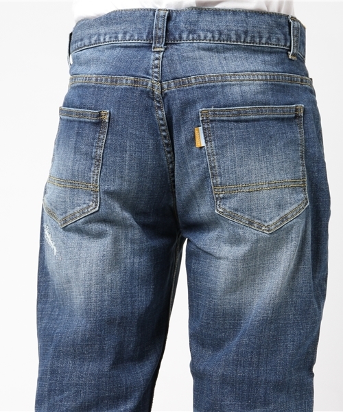 Request（リクエスト）の「【REQUEST】　ルーズフィットデニム　リペア（デニムパンツ・メンズ・インディゴブルー/ライトインディゴブルー・2/3）」の6枚目の写真