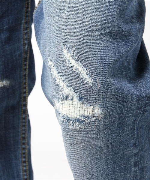 Request（リクエスト）の「【REQUEST】　ルーズフィットデニム　リペア（デニムパンツ・メンズ・インディゴブルー/ライトインディゴブルー・2/3）」の9枚目の写真