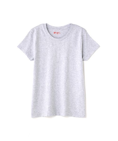 HANES（ヘインズ）の「《HANES》ベーシックラウンドネックTシャツ（Tシャツ/カットソー・レディース・ブラック/グレー・MEDIUM）」の15枚目の写真