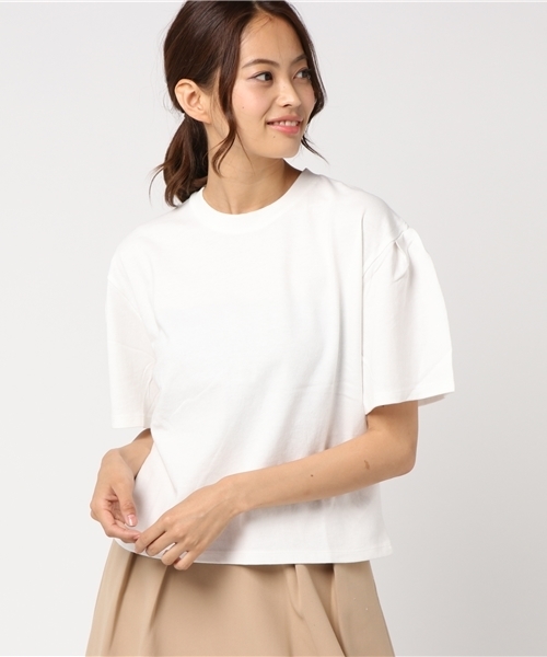 SLY（スライ）の「TUCK SLEEVE BOX T/SH（Tシャツ/カットソー・レディース・トップグレー/イエロー系その他/ブラック/ホワイト・FREE）」の12枚目の写真