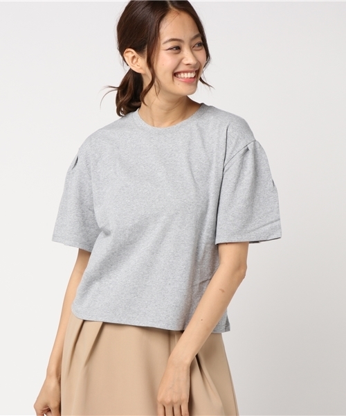 SLY（スライ）の「TUCK SLEEVE BOX T/SH（Tシャツ/カットソー・レディース・トップグレー/イエロー系その他/ブラック/ホワイト・FREE）」の14枚目の写真